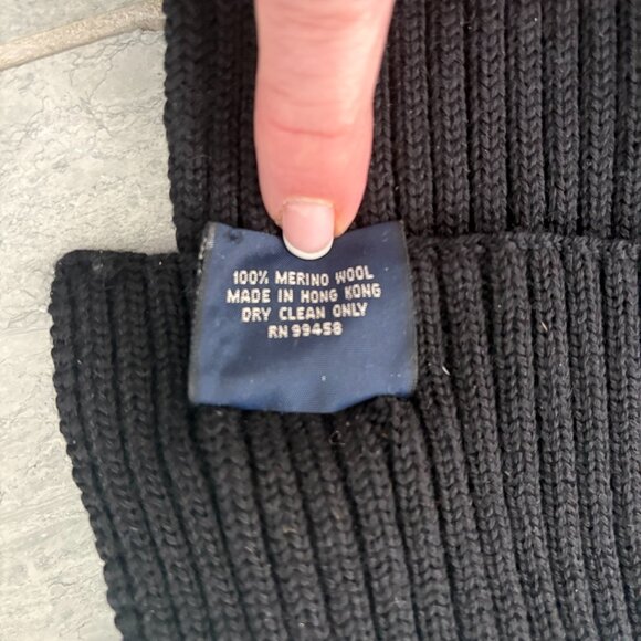 Brooks Brothers 100% Merino Wool Knit Scarf Black One Size - Picture 4 of 6